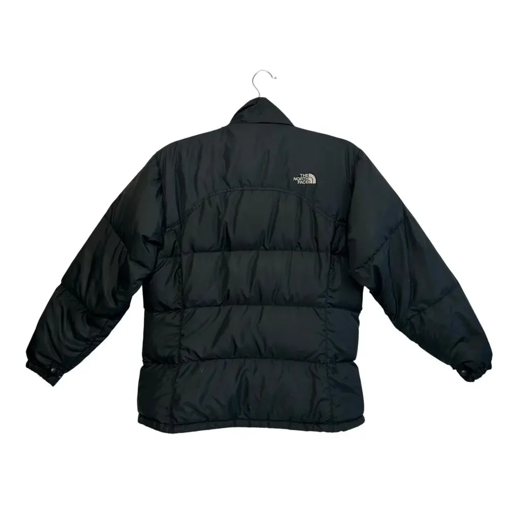 The North Face Retro Nuptse Jacket Big Girl's Sz L Black Goose Down 600 Fill